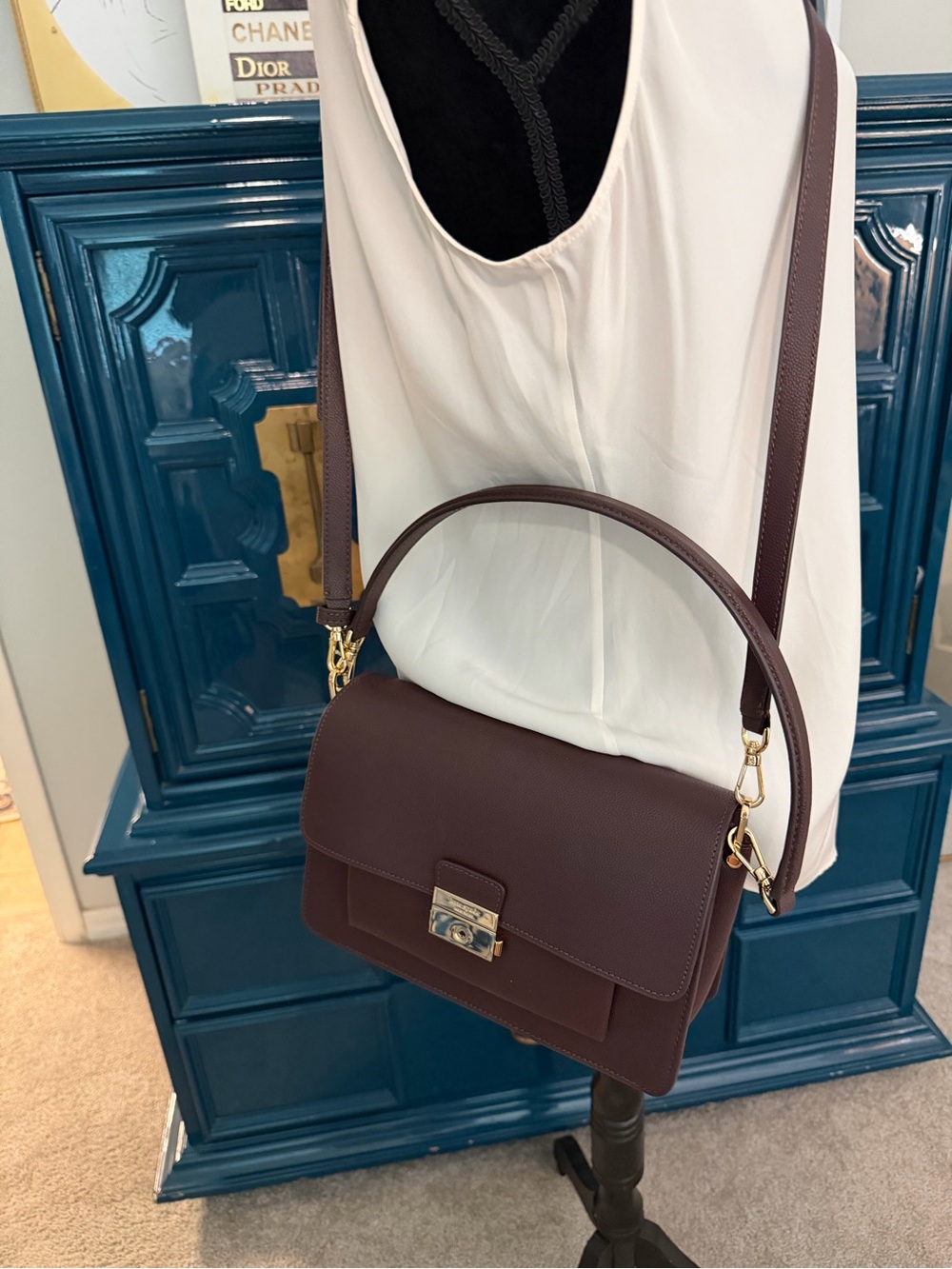 Kate Spade Voyage Small Grain textured Shoulder /Crossbody Bag, chocolate brown - Picture 4 of 10